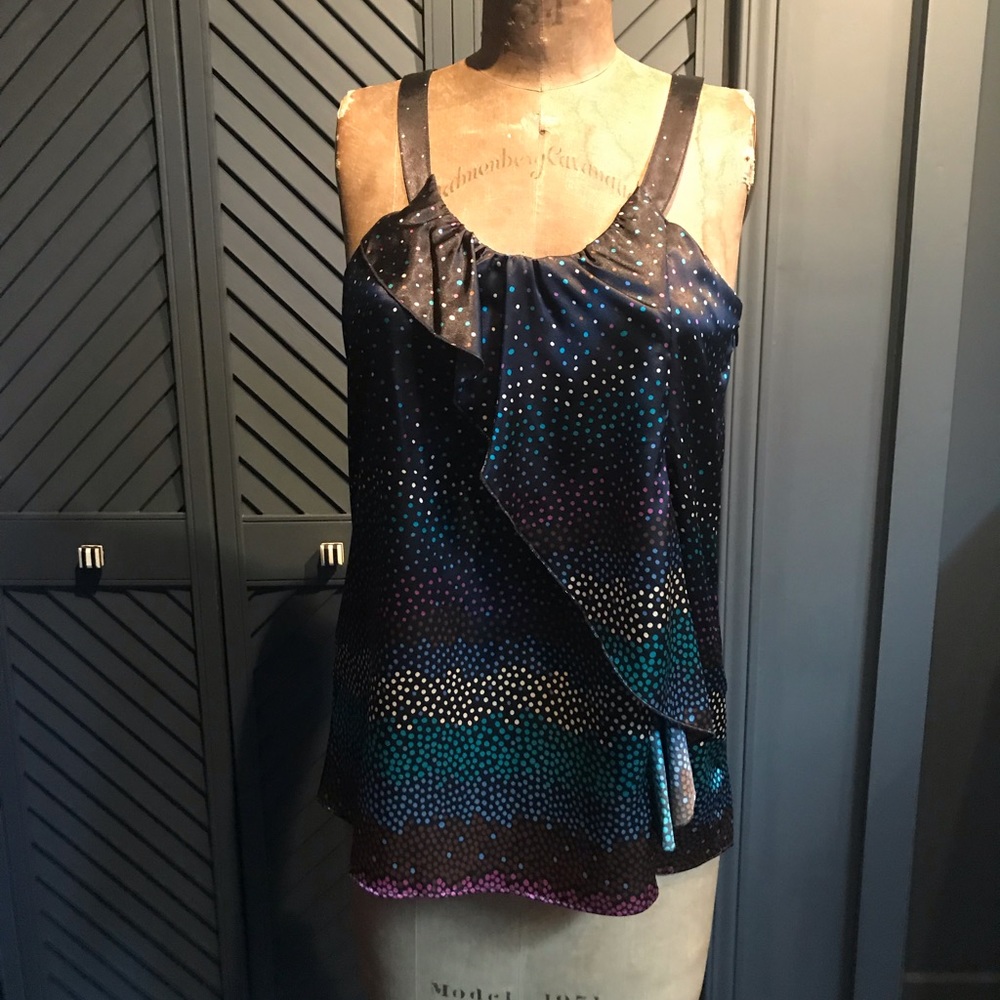 Aiko silky cami top with ruffle